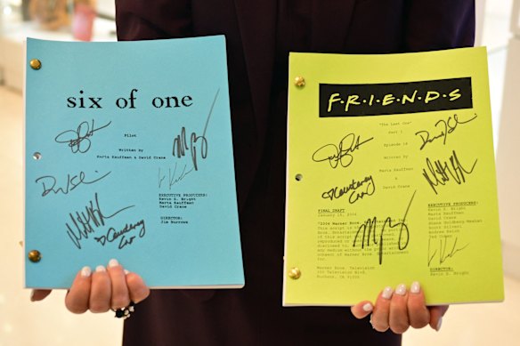 The first and penultimate episode scripts, autographed by cast members, of the TV show Friends are also up for sale. 