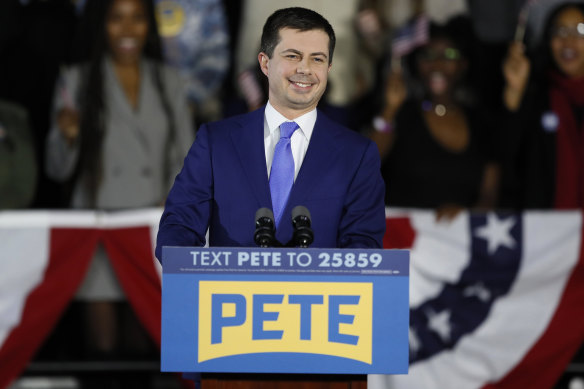 Democratic presidential candidate Pete Buttigieg has a narrow lead in the delegate count in Iowa. 