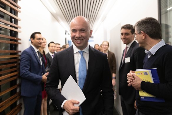 Treasurer Matt Kean arrives to deliver his first budget to the NSW Parliament.