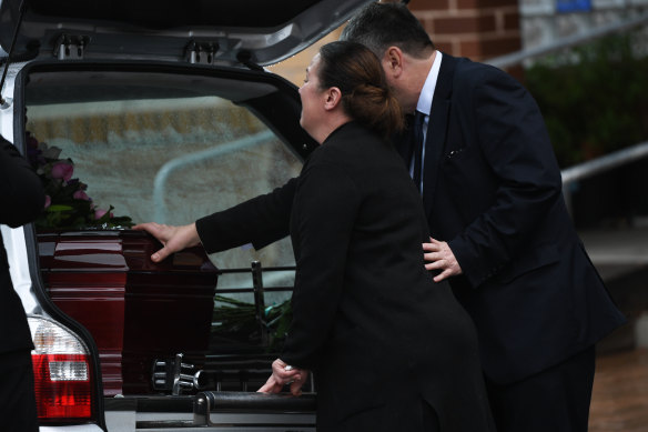 Courtney Herron's mother says goodbye.