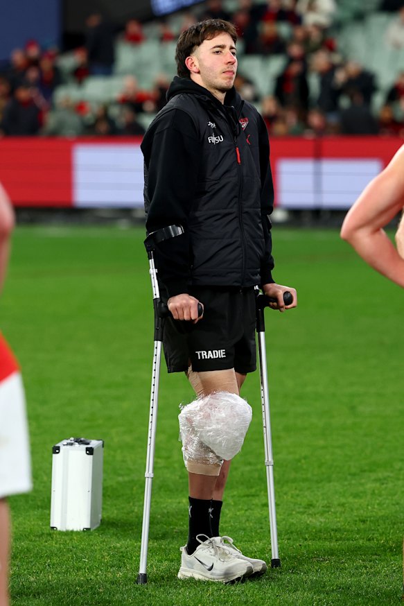 Nic Martin finished his night on crutches.