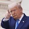 Trump addresses a Memorial Day Observance at Arlington National Cemetery on Monday.