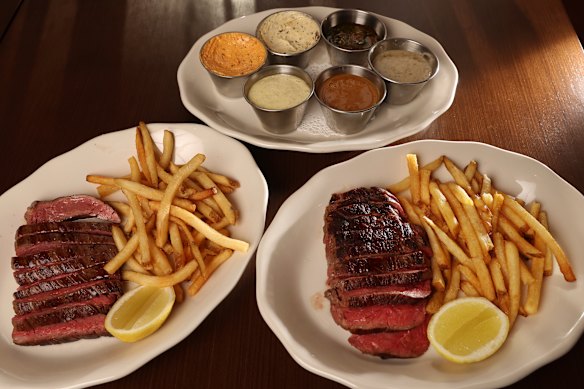 Flank steak frites and rostbiff steak frites at Common Cuts.