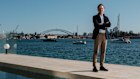 Edoardo Mapelli Mozzi harbourside on his first visit to Sydney.