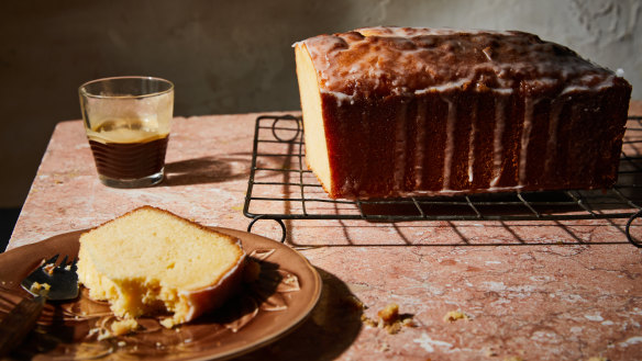 The syrup helps extend the shelf life of this loaf cake.