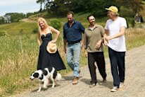Left to right - Annie Cannon-Brookes, Andrew Carbone, Andy Allen and Darren Robertson at Burradoo.