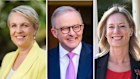 Rebecca White (right) was drafted in by Anthony Albanese to hold Lyons; Tanya Plibersek’s future is uncertain. 