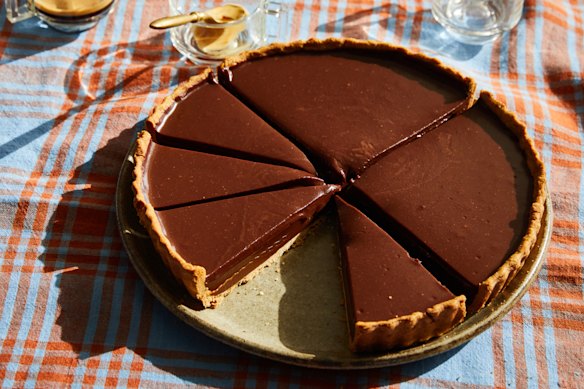 Chocolate caramel tart.