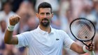 Serbia’s Novak Djokovic celebrates after beating Italy’s Flavio Cobolli.