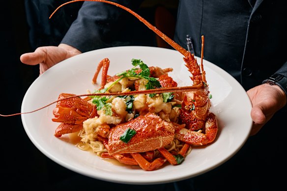 Lobster with e-fu noodles.