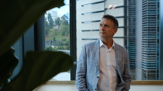 Scott McDougall, Queensland’s inaugural Human Rights Commissioner, in his Brisbane office on Friday 12 September 2025. McDougall’s term is due to end on October 7.