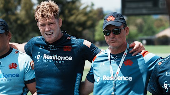 New Waratahs captain Matt Philip and coach Dan McKellar.