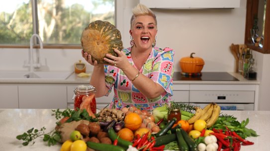 A wonky pumpkin is the hero of Jane de Graaff's budget veg box. 