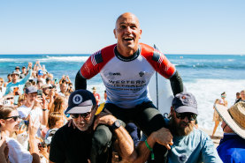 Kelly Slater is chaired off at Margaret River.
