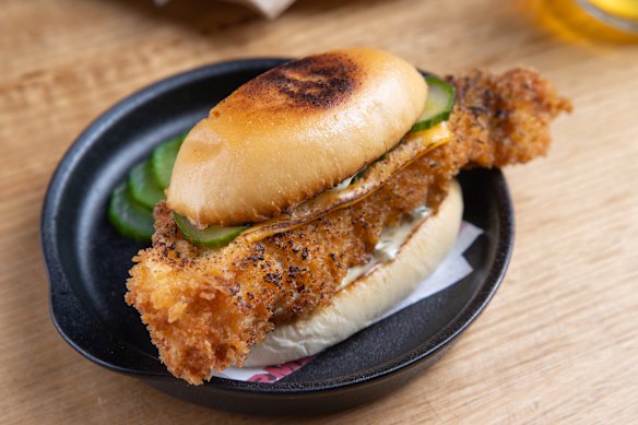 A fish sando special.