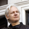 Julian Assange, pictured in 2017 at the Ecuadorian embassy.