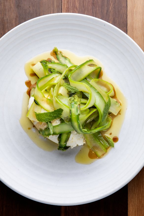 Ricotta and asparagus.