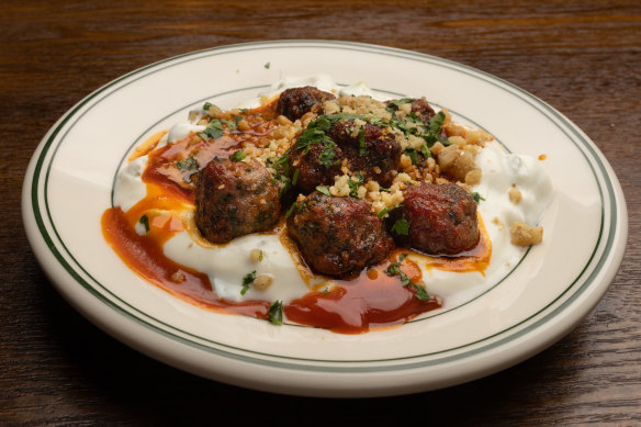 Kofta with creamy yoghurt and mild chilli oil.