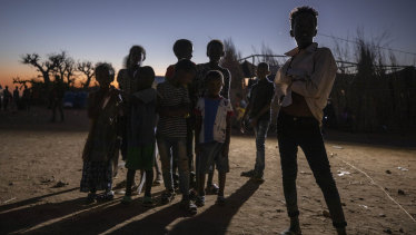 Tigrayan children who fled the conflict in Ethiopia's Tigray at Umm Rakouba refugee camp in Qadarif, eastern Sudan.