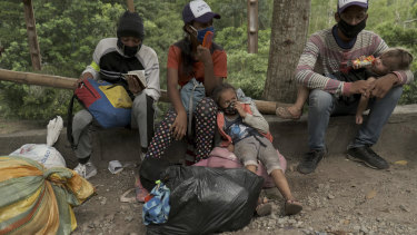 Venezuelan migrants rest as they walk from the Venezuelan border to Pamplona in Colombia. Venezuelans have emigrated by their thousands, risking life and belongings to build a better life elsewhere in South and North America.