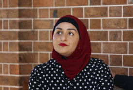 Amana Haydar after testifying in the trial of her father in 2017.  â³â£My father would soon be given a very certain future, but I was gazing at a lifetime of uncertainty.â³â£