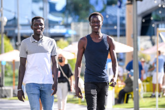 Peter Bol ( left) and Joseph Deng would welcome the Commonwealth Games being held in Melbourne in 2026.