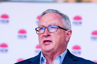 NSW Health Minister Brad Hazzard reports on the number of cases in NSW on Thursday.