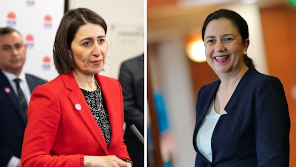 Gladys Berejiklian and Annastacia Palaszczuk's border stoush has been ongoing for most of 2020. 