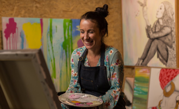 Mandy Collins has used painting to recover from her harrowing experience of sexual harassment. 