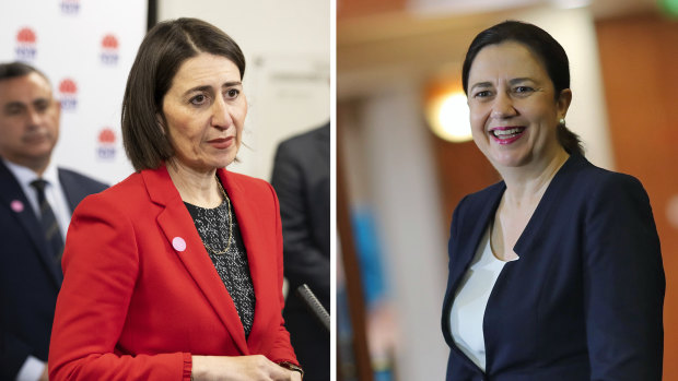 Gladys Berejiklian and Annastacia Palaszczuk's border stoush has been ongoing for most of 2020. 