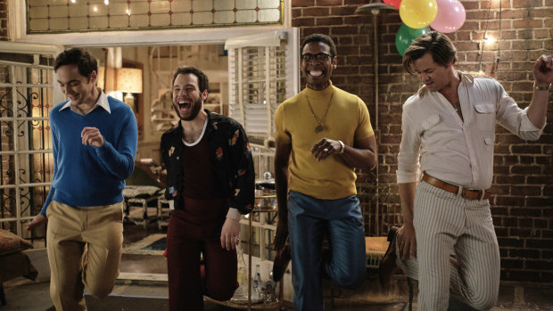 From left, Jim Parsons, Robin De Jesus, Michael Benjamin Washington and Andrew Rannells in The Boys in the Band.  