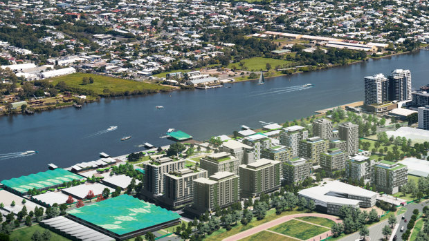 An artist’s impression of the proposed athletes’ village for the 2032 Brisbane Olympic Games.