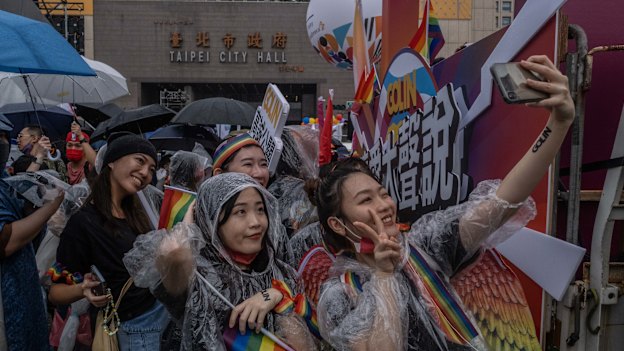 A gay pride march in Taipei in October 2022.