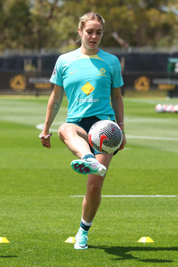 Carpenter trains with the early Matildas arrivals in Perth.