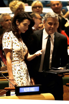 Clooney and his wife, human rights lawyer, Amal Clooney.