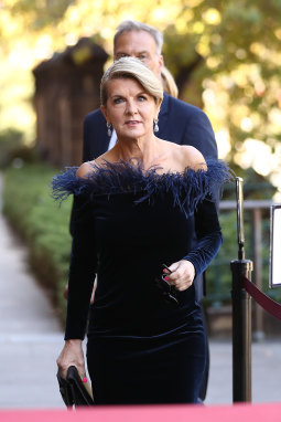 Julie Bishop was among the dignitaries dressed in Zampatti’s designs.