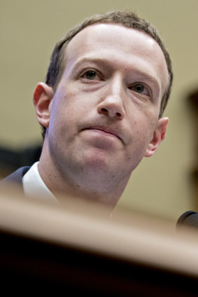 Mark Zuckerberg, chief executive officer and founder of Facebook, during a congressional hearing in Washington in April.
