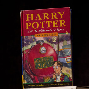 A first edition copy of Harry Potter and the Philosopher's Stone.
