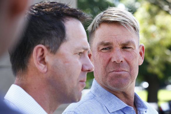  Shane Warne and Ricky Ponting were set to captain the two teams in the fundraiser on Saturday.