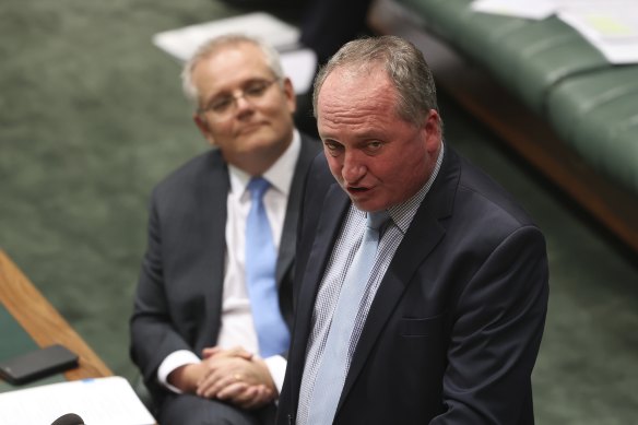 Prime Minister Scott Morrison and deputy prime minister Barnaby Joyce.