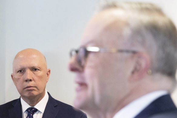 Anthony Albanese (right) could get the bill through the Senate with support from Peter Dutton after the opposition leader signalled this week he could agree to the NACC.
