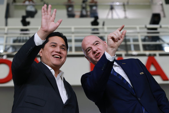 Erick Thohir and FIFA president Gianni Infantino.
