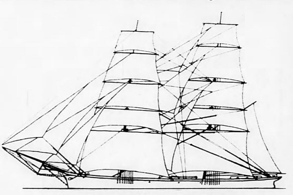 A rigging plan of the William Salthouse