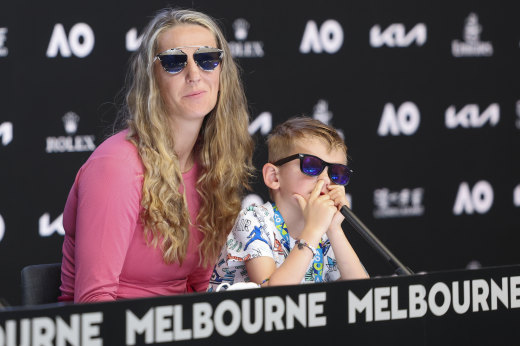 Victoria Azarenka with her son, Leo.