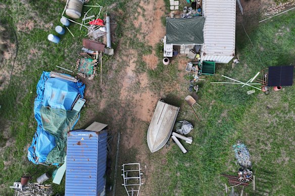 Una vista aérea de la finca Thololong donde la policía mató a tiros a Dezi Freeman.