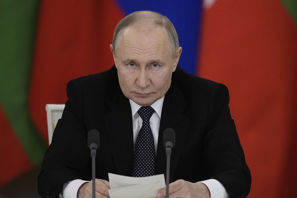 Russian President Vladimir Putin at the Kremlin on Tuesday.