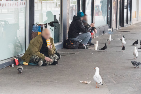 More people on the streets of St Kilda.