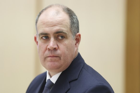 ABC Managing Director David Anderson during a Senate hearing at Parliament House today