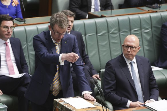Victorian Liberal frontbencher Dan Tehan and Opposition Leader Peter Dutton.