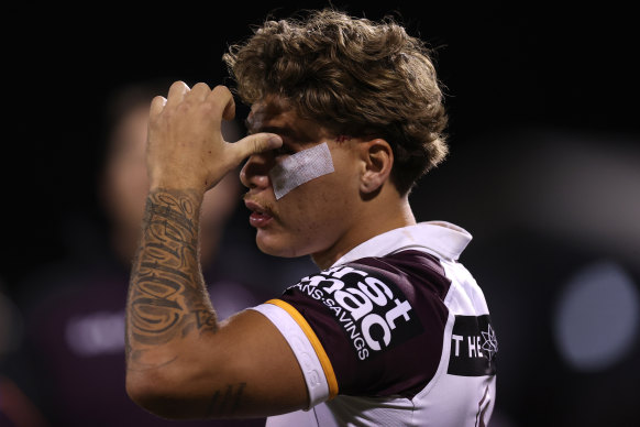 Reece Walsh suffered a facial fracture against the Panthers.